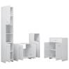 4 Piece High Gloss White Bathroom Furniture Set - Stylish Storage