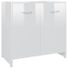 4 Piece High Gloss White Bathroom Furniture Set - Stylish Storage