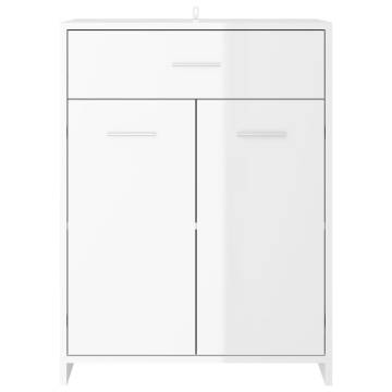 4 Piece High Gloss White Bathroom Furniture Set - Stylish Storage