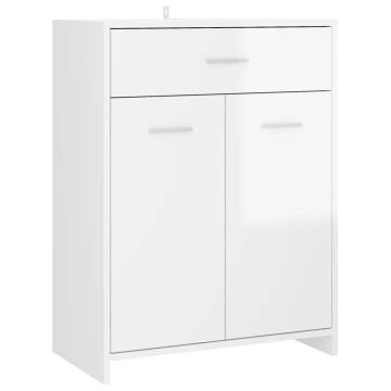 4 Piece High Gloss White Bathroom Furniture Set - Stylish Storage