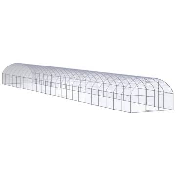 Spacious Outdoor Chicken Coop 3x24x2 m - Galvanised Steel