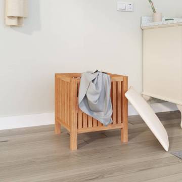 Solid Walnut Bathroom Stool with Storage - 40.5x40x52 cm