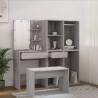 Dressing Table Set with LED - Grey Sonoma Wood | HipoMarket