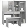 Dressing Table Set with LED - Grey Sonoma Wood | HipoMarket