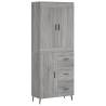 Stylish Highboard Grey Sonoma | 69.5x34x180 cm | HipoMarket