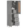 Stylish Highboard Grey Sonoma | 69.5x34x180 cm | HipoMarket