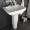 Freestanding Ceramic Basin with Pedestal - 580x470 mm