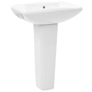 Freestanding Ceramic Basin with Pedestal - 580x470 mm