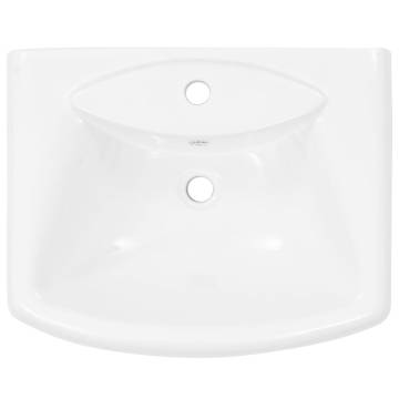 Freestanding Ceramic Basin with Pedestal - 580x470 mm