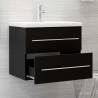 Stylish Black Sink Cabinet with Built-in Basin | HipoMarket