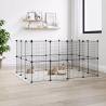 28-Panel Pet Cage with Door Black 35x35 cm Steel Size 1.5 cm Model 28-panel with door 