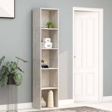 Book Cabinet Concrete Grey 40x30x189 cm | Modern Engineered Wood