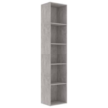 Book Cabinet Concrete Grey 40x30x189 cm | Modern Engineered Wood