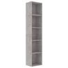 Book Cabinet Concrete Grey 40x30x189 cm | Modern Engineered Wood