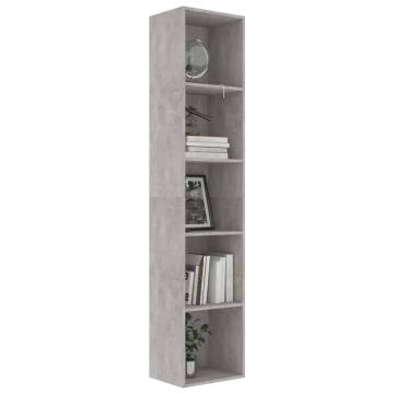 Book Cabinet Concrete Grey 40x30x189 cm | Modern Engineered Wood