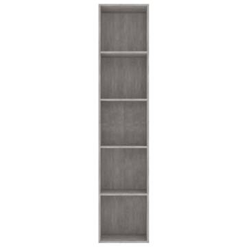 Book Cabinet Concrete Grey 40x30x189 cm | Modern Engineered Wood