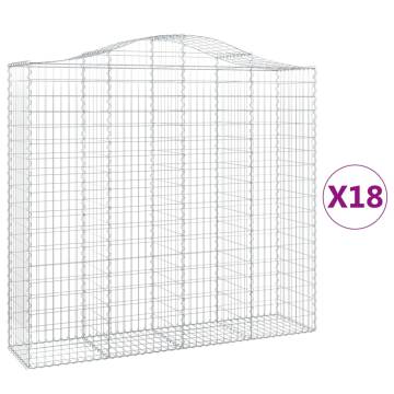 Arched Gabion Baskets - 18 pcs | Durable Galvanised Iron