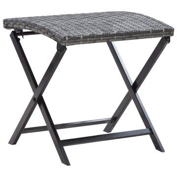 Folding Stool Poly Rattan Grey - Stylish & Versatile