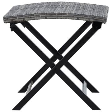 Folding Stool Poly Rattan Grey - Stylish & Versatile