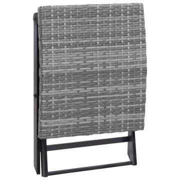 Folding Stool Poly Rattan Grey - Stylish & Versatile