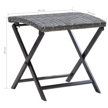 Folding Stool Poly Rattan Grey - Stylish & Versatile