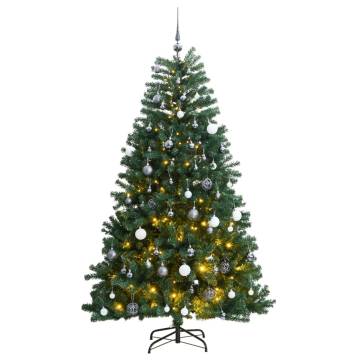 Artificial Hinged Christmas Tree 180 cm with 300 LEDs & Ball Set