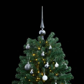 Artificial Hinged Christmas Tree 180 cm with 300 LEDs & Ball Set