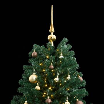 Artificial Hinged Christmas Tree with 300 LEDs & Ball Set - 240 cm