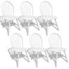 Dining Chairs Set of 6 - White Solid Rubber Wood | HipoMarket