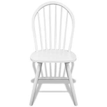 Dining Chairs Set of 6 - White Solid Rubber Wood | HipoMarket