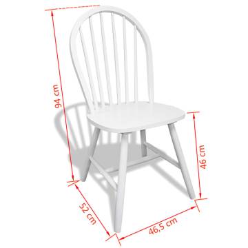 Dining Chairs Set of 6 - White Solid Rubber Wood | HipoMarket