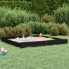 Sandbox with Seats Black Square Solid Wood Pine Colour black pine Size 200 x 200 x 20 cm Quantity in Package 1 