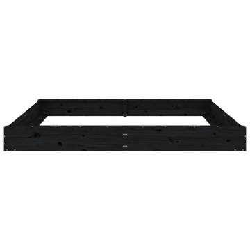 Black Square Solid Wood Pine Sandbox with Seats - Hipomarket