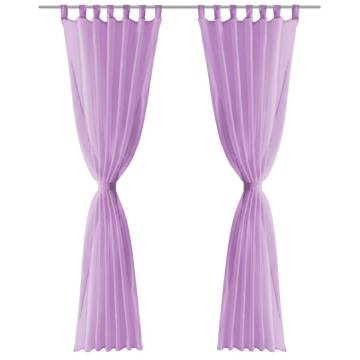 Voile Curtains 2 pcs 140x245 cm Lilac - Sheer Elegance