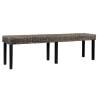 Bench 160 cm Black Natural Kubu Rattan and Solid Mango Wood Colour black 