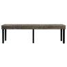 Black Natural Kubu Rattan & Solid Mango Wood Bench - 160 cm