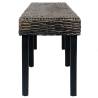 Black Natural Kubu Rattan & Solid Mango Wood Bench - 160 cm