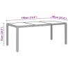 Stylish Garden Table | 190x90 cm Tempered Glass & Poly Rattan