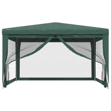 Green Party Tent with 4 Mesh Sidewalls | 4x4m HDPE