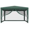 Green Party Tent with 4 Mesh Sidewalls | 4x4m HDPE