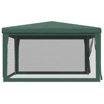Green Party Tent with 4 Mesh Sidewalls | 4x4m HDPE