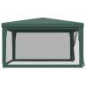 Green Party Tent with 4 Mesh Sidewalls | 4x4m HDPE