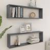 Wall Cube Shelf 2 pcs High Gloss Grey 100x15x30 cm Engineered Wood Colour high gloss grey Size 100 x 15 x 30 cm Quantity in Package 2 Number of Pieces 1 