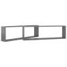 Wall Cube Shelf Set - High Gloss Grey | HipoMarket UK