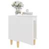 Scandinavian Bed Cabinet with Solid Wood Legs - White 40x30x50 cm