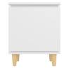 Scandinavian Bed Cabinet with Solid Wood Legs - White 40x30x50 cm