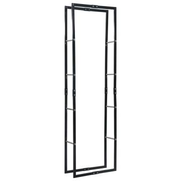 Firewood Rack Black 60x25x200 cm Steel - HipoMarket