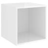 Stylish Wall Cabinet High Gloss White - 37x37x37 cm