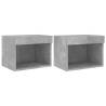 Stylish Wall-Mounted Bedside Cabinets with LED Lights - 2 pcs