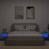 Stylish Wall-Mounted Bedside Cabinets with LED Lights - 2 pcs